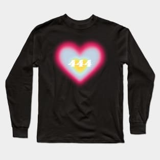 444 angel number heart aura colorful aesthetic Long Sleeve T-Shirt